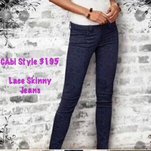 Cabi Lace Floral Skinny Jeans